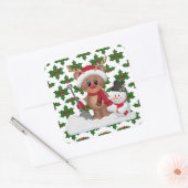 クリスマストナカイ漫画ホリデーステッカー スクエアシール (封筒)