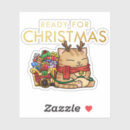 クリスマストナカイ猫 シール