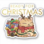クリスマストナカイ猫 シール (正面)