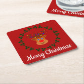 クリスマストナカイ紙コースター スクエアペーパーコースター (アングル)