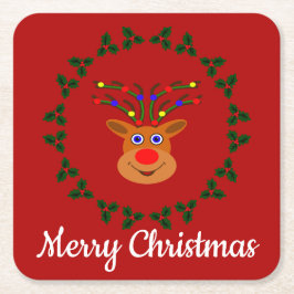 クリスマストナカイ紙コースター スクエアペーパーコースター