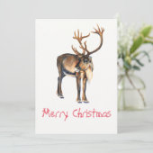 クリスマストナカイ絵を描アの手カリブーの水色 シーズンカード (スタンド正面)