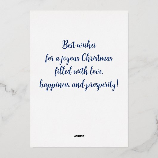 クリスマストナカイ絵を描アの手カリブーの水色 箔シーズンカード (裏面)