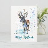 クリスマストナカイ絵を描アの手水色 シーズンカード (スタンド正面)