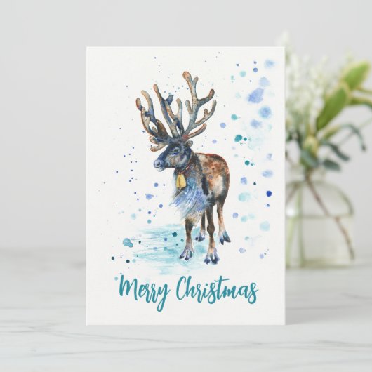 クリスマストナカイ絵を描アの手水色 シーズンカード (スタンド正面)