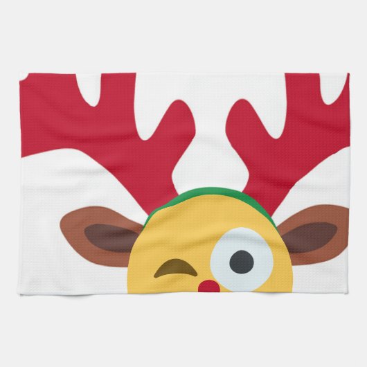 クリスマストナカイ絵文字 キッチンタオル (横)