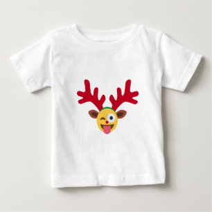 クリスマストナカイ絵文字 ベビーTシャツ