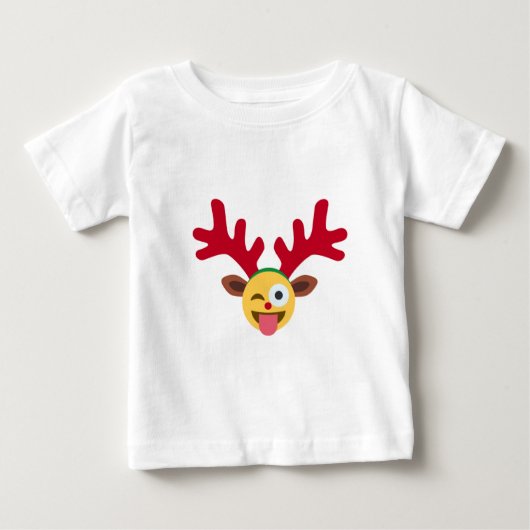 クリスマストナカイ絵文字 ベビーTシャツ (正面)