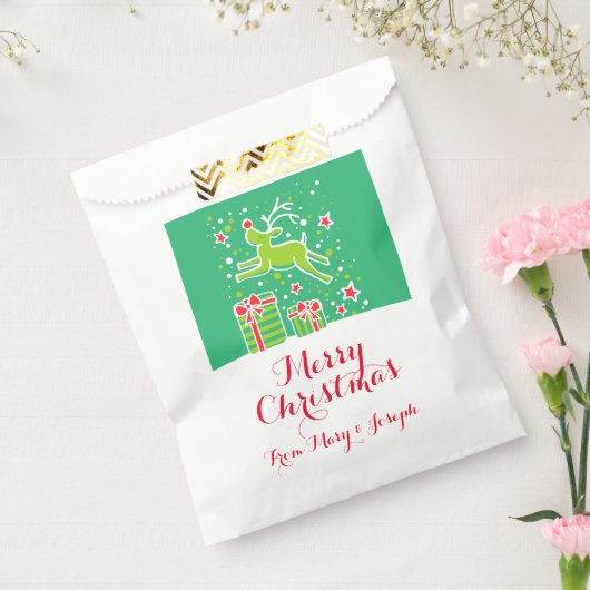 クリスマストナカイ緑の赤い抱き枕 フェイバーバッグ (封をした状態)
