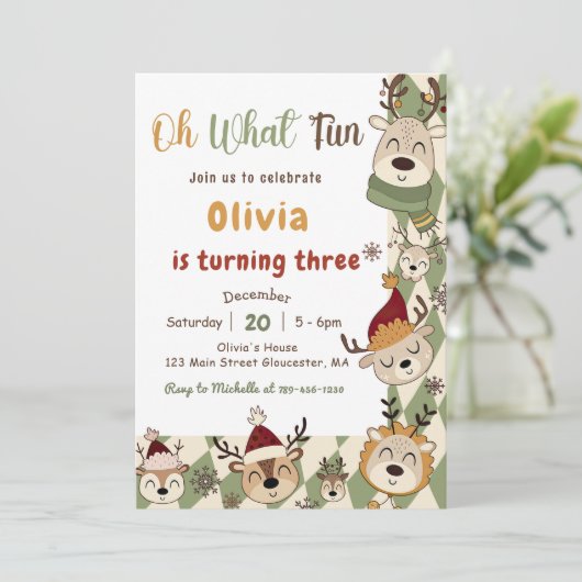 クリスマストナカイ誕生日パーティーああ何おもしろい 招待状 (スタンド正面)