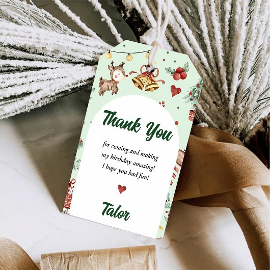 クリスマストナカイ誕生日パーティー ギフトタグ
