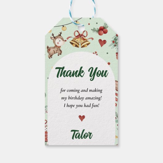 クリスマストナカイ誕生日パーティー ギフトタグ (裏面)