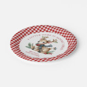 クリスマストナカイ赤ちゃんシャワーお気に入りステッカー ペーパープレート (アングル)