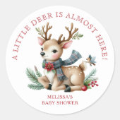 クリスマストナカイ赤ちゃんシャワーお気に入りステッカー ラウンドシール (正面)