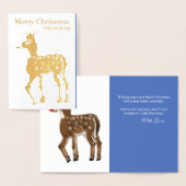 クリスマストナカイ金箔グリーティングカード 箔カード (ディスプレー)