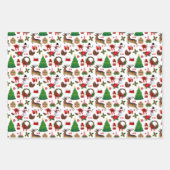 クリスマストナカイ雪だるまクリスマスギフト ラッピングペーパーシート (正面)