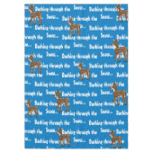 クリスマストナカイ青（白） テーブルクロス (正面)