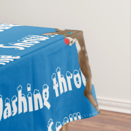 クリスマストナカイ青（白） テーブルクロス