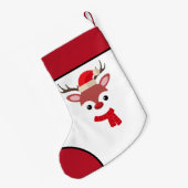 クリスマストナカイ顔スモールクリスマスストッキング スモールクリスマスストッキング (裏面 (吊り時))