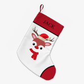 クリスマストナカイ顔スモールクリスマスストッキング スモールクリスマスストッキング (正面 (吊り時))