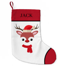クリスマストナカイ顔スモールクリスマスストッキング