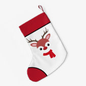 クリスマストナカイ顔スモールクリスマスストッキング スモールクリスマスストッキング (裏面 (吊り時))