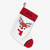 クリスマストナカイ顔スモールクリスマスストッキング スモールクリスマスストッキング (正面 (吊り時))