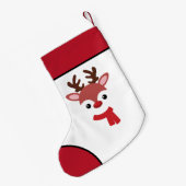 クリスマストナカイ顔スモールクリスマスストッキング スモールクリスマスストッキング (裏面 (吊り時))