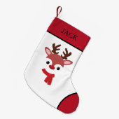 クリスマストナカイ顔スモールクリスマスストッキング スモールクリスマスストッキング (正面 (吊り時))