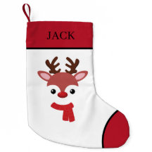クリスマストナカイ顔スモールクリスマスストッキング