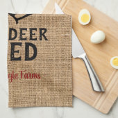 クリスマス🦌トナカイ食べ物を与えアファーム キッチンタオル (四つ折り)