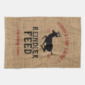 クリスマス🦌トナカイ食べ物を与えアファーム キッチンタオル (横)