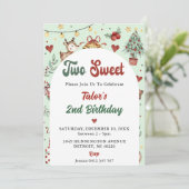 クリスマストナカイ2つの甘い2番目の誕生日 招待状 (スタンド正面)