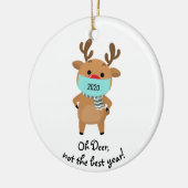 クリスマストナカイ2020ああ鹿良い年ではない セラミックオーナメント (左)