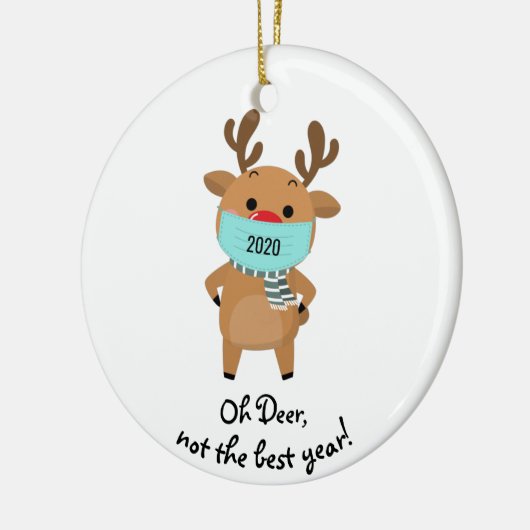 クリスマストナカイ2020ああ鹿良い年ではない セラミックオーナメント (左)