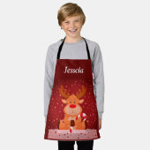 クリスマストナカイ エプロン (着用した状態)