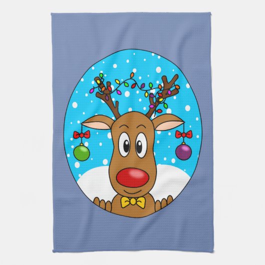 クリスマストナカイ キッチンタオル (縦)