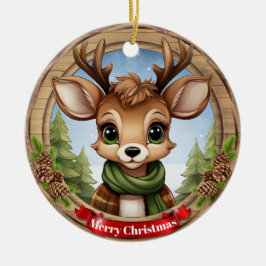 クリスマストナカイ キャラクター 鹿 動物 Xmas 陶器 セラミックオーナメント