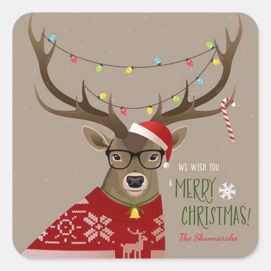 クリスマストナカイ スクエアシール (正面)