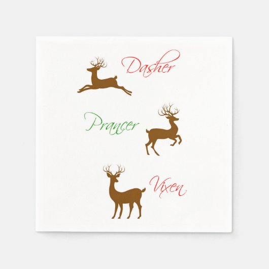 クリスマストナカイ スタンダードカクテルナプキン (正面)