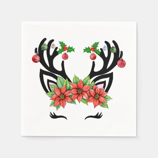 クリスマストナカイ スタンダードカクテルナプキン (正面)