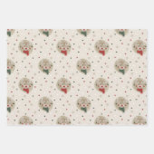 クリスマストナカイ&プレイド ラッピングペーパーシート (正面)