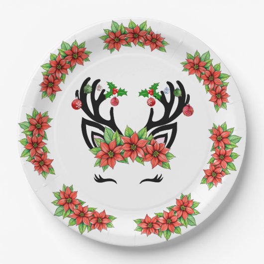 クリスマストナカイ ペーパープレート (正面)