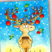 クリスマストナカイ ポストカード