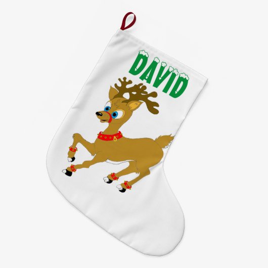 クリスマストナカイ ラージクリスマスストッキング (正面 (吊り時))