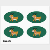 クリスマストナカイ 楕円形シール (シート)