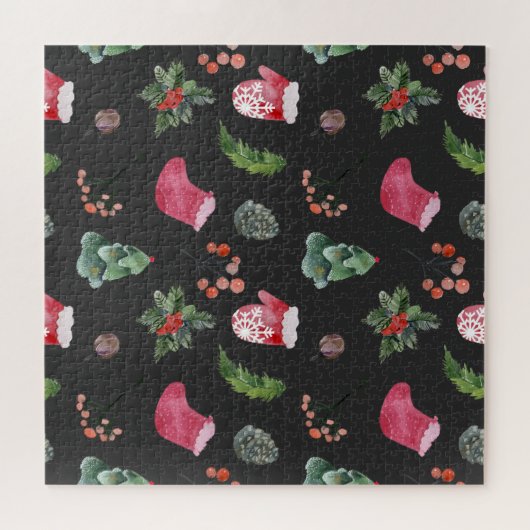 クリスマストナカイ:水の色シームレスなパターン ジグソーパズル (横)