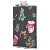 クリスマストナカイ：水の色シームレスなパターン フラスク (左)