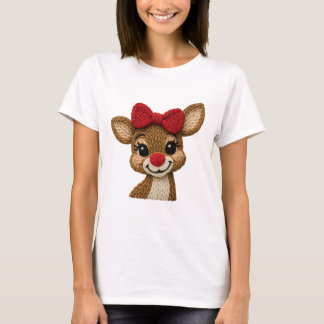 クリスマストナカイTシャツ – かわいいルドルフ風 Tシャツ