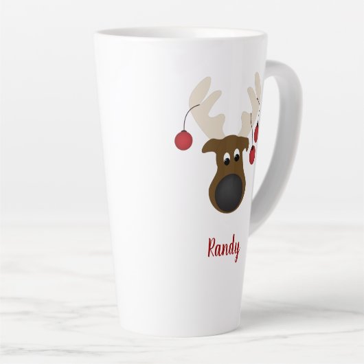 クリスマストナデアディアパーソナライズされた17oz カフェラテマグ (右アングル)